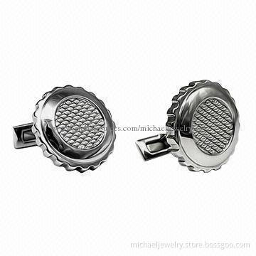 Stainless steel cufflinks with sunflower shape, classic and lovely